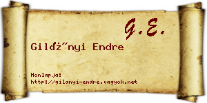 Gilányi Endre névjegykártya